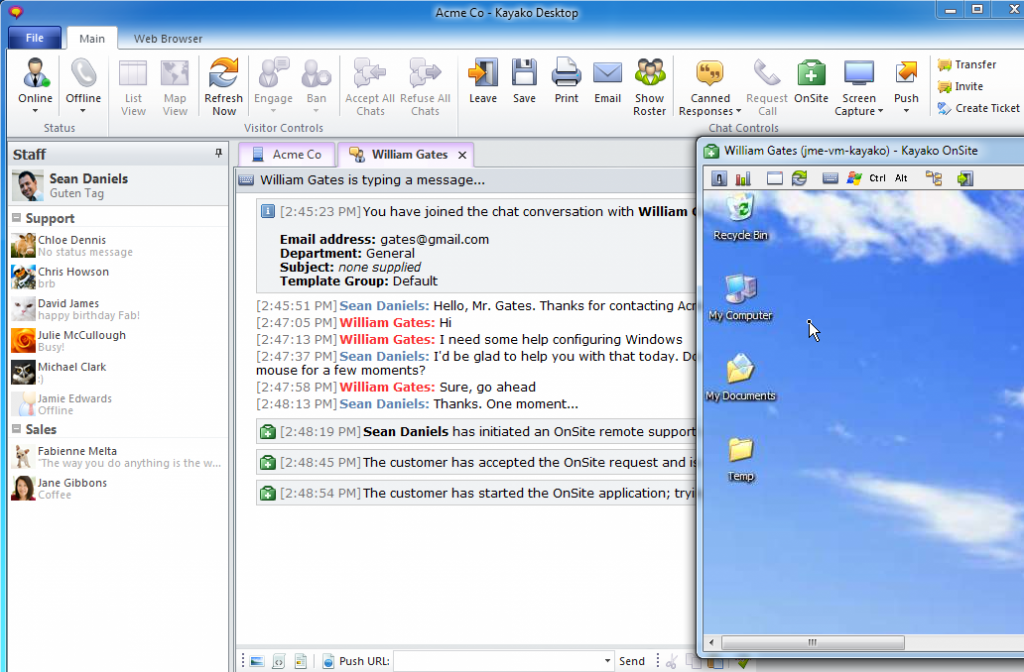 kayako desktop onsite